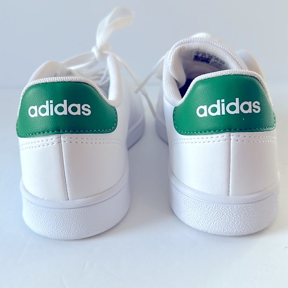 Adidas Advantage K Sneaker Little Kids Size 3 Shoes White/Green Unisex Lace Up - Picture 4 of 9